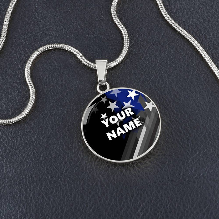 Personalized Necklace - Circle Pendant - BR1