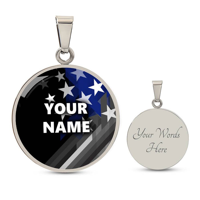 Personalized Necklace - Circle Pendant - BR1