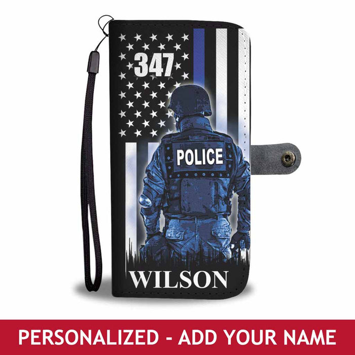 Personalized Phone Case Wallet - Police
