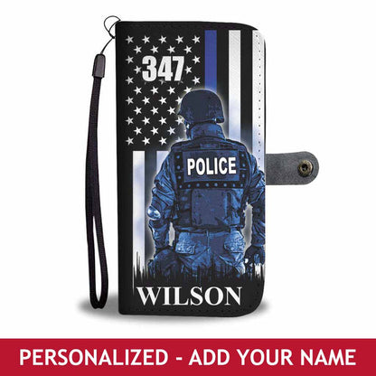 Personalized Phone Case Wallet - Police