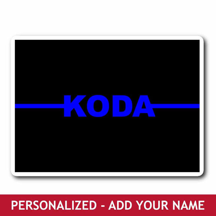 Personalized Sticker - Blue Line Name