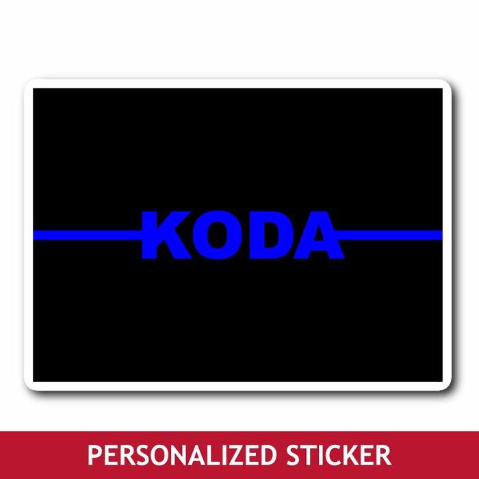 Personalized Sticker - Blue Line Name
