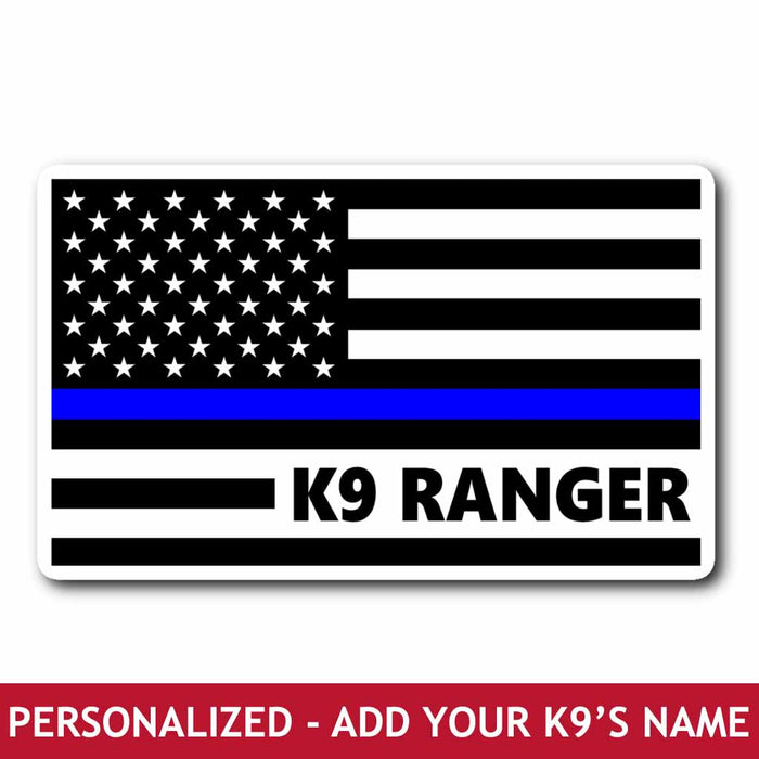 Personalized Sticker - K9 Flag