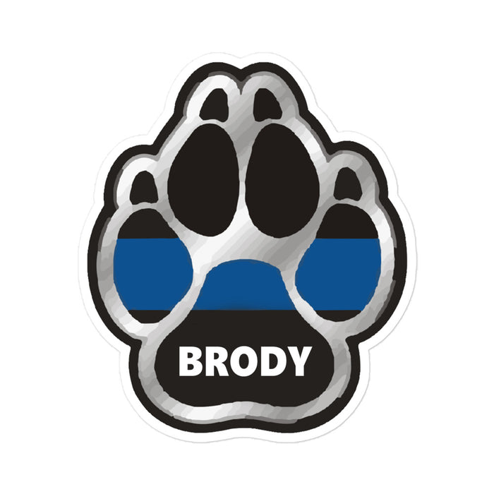 Personalized Sticker - K9 Paw - SS1