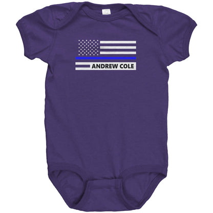 Personalized Thin Blue Line Flag Onesie - AH1-1