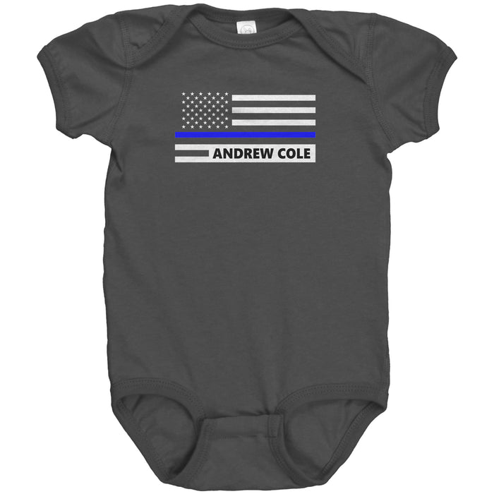Personalized Thin Blue Line Flag Onesie - AH1-1