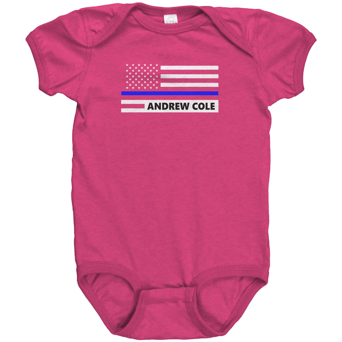 Personalized Thin Blue Line Flag Onesie - AH1-1