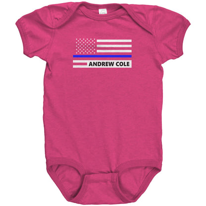 Personalized Thin Blue Line Flag Onesie - AH1-1