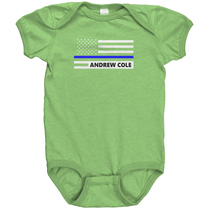 Personalized Thin Blue Line Flag Onesie - AH1-1