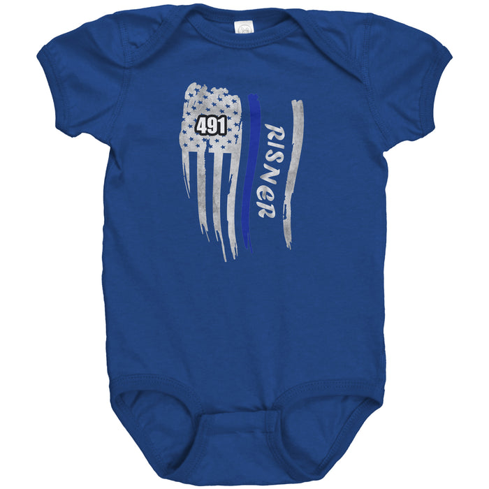 Personalized Thin Blue Line Flag Onesie - CH2-1