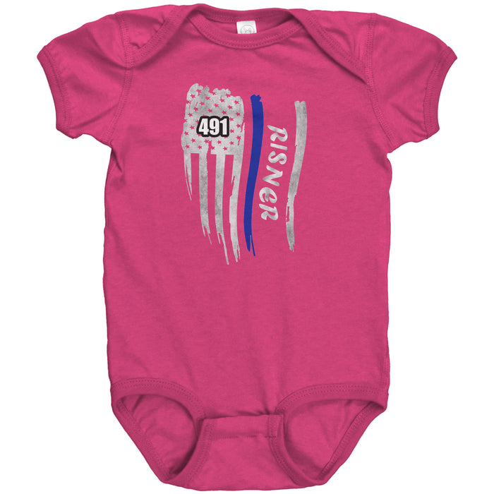 Personalized Thin Blue Line Flag Onesie - CH2-1