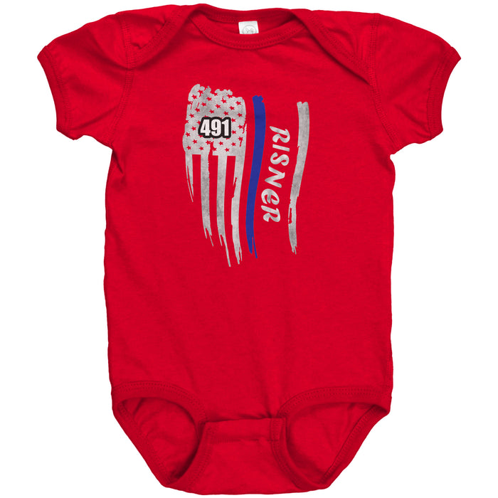 Personalized Thin Blue Line Flag Onesie - CH2-1