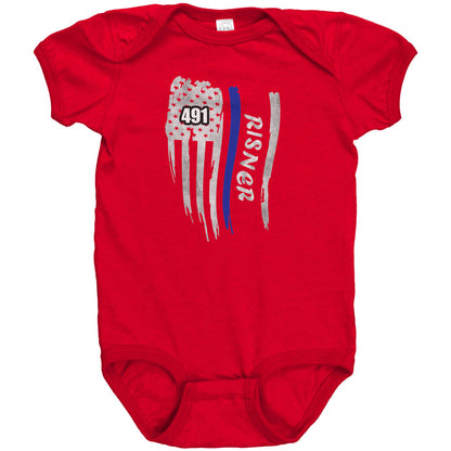 Personalized Thin Blue Line Flag Onesie - CH2-1