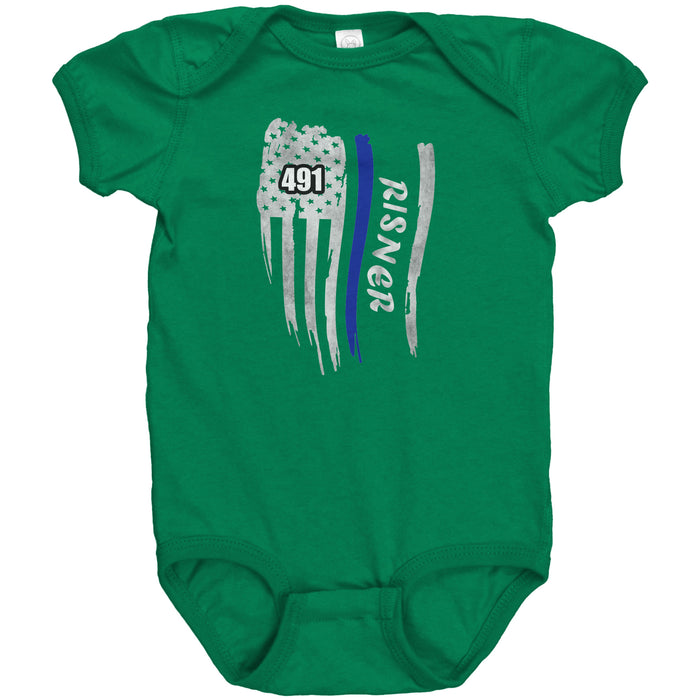Personalized Thin Blue Line Flag Onesie - CH2-1