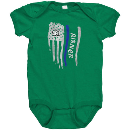 Personalized Thin Blue Line Flag Onesie - CH2-1