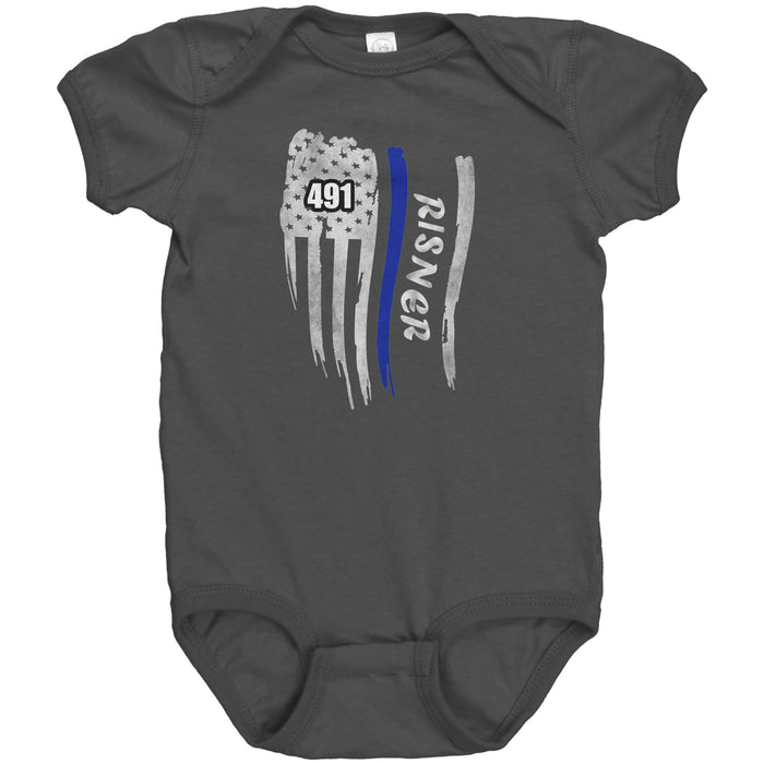 Personalized Thin Blue Line Flag Onesie - CH2-1