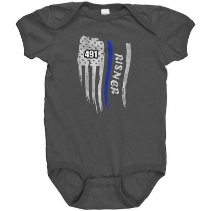 Personalized Thin Blue Line Flag Onesie - CH2-1
