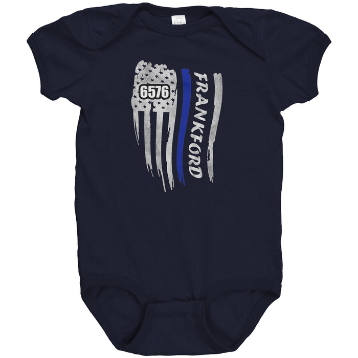 Personalized Thin Blue Line Flag Onesie - MB1