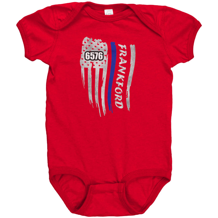 Personalized Thin Blue Line Flag Onesie - MB1