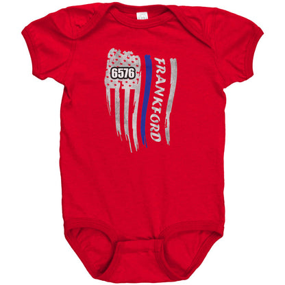 Personalized Thin Blue Line Flag Onesie - MB1