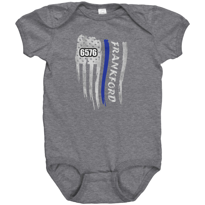 Personalized Thin Blue Line Flag Onesie - MB1