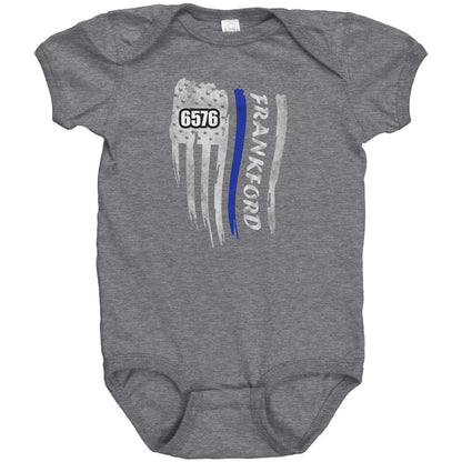 Personalized Thin Blue Line Flag Onesie - MB1