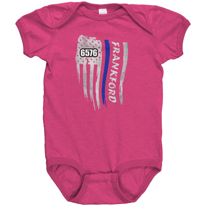 Personalized Thin Blue Line Flag Onesie - MB1