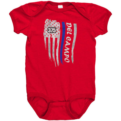 Personalized Thin Blue Line Flag Onesie - MG1