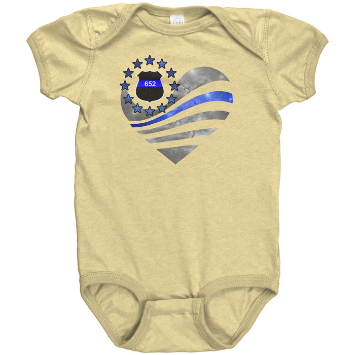 Personalized Thin Blue Line Heart Onesie - JM1