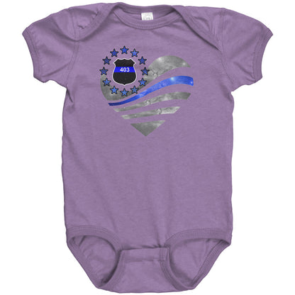 Personalized Thin Blue Line Heart Onesie