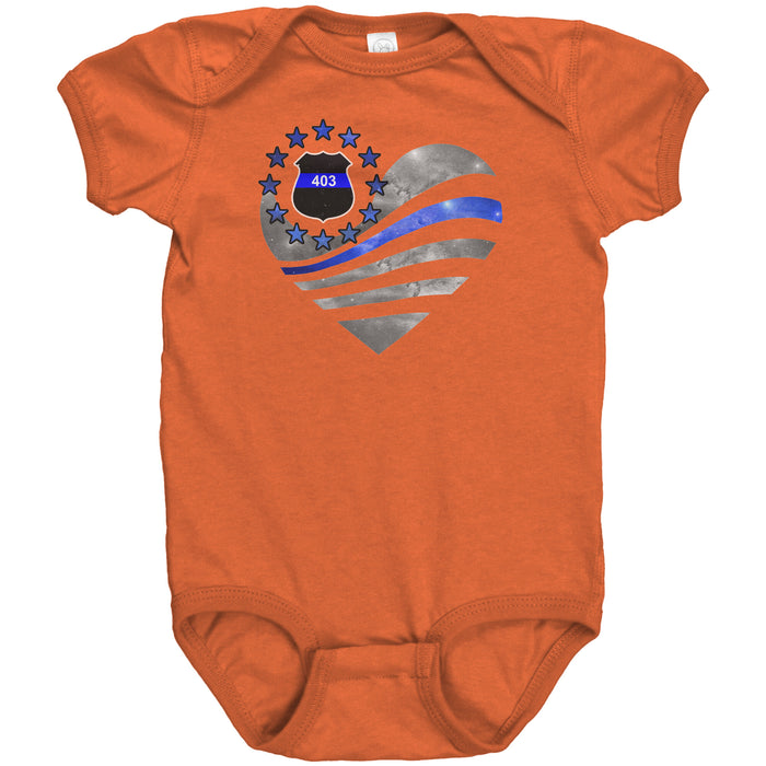 Personalized Thin Blue Line Heart Onesie