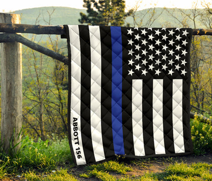 Personalized Thin Blue Line Quilt - AB1