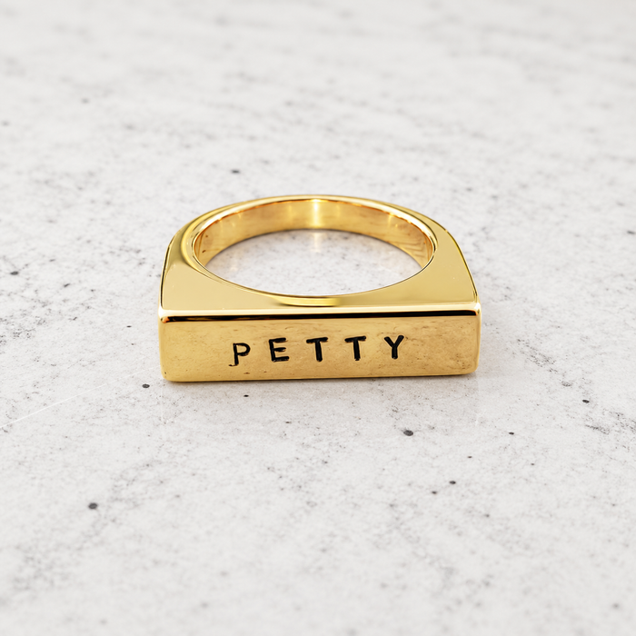 PETTY Gold or Silver Flat Top Ring Salt and Sparkle