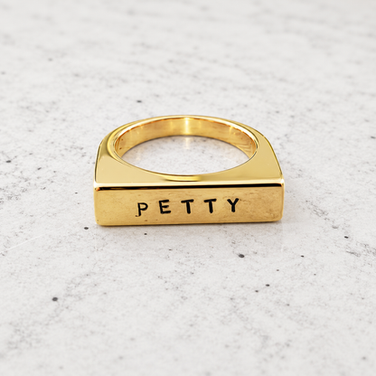 PETTY Gold or Silver Flat Top Ring Salt and Sparkle