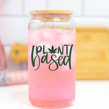 Plant Based Glass Can Cup for Vegan Pot Head Salt and Sparkle
