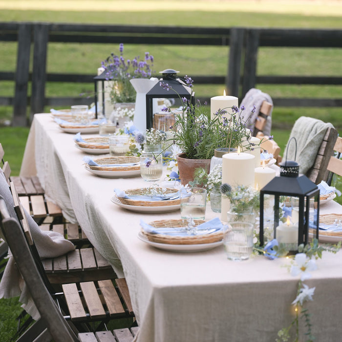 Pre Lit Blue Bloom Wreath & Garland Bundle
