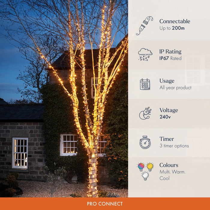 Pro Connect 5m 50 Warm White Twinkle Effect Connectable String Lights