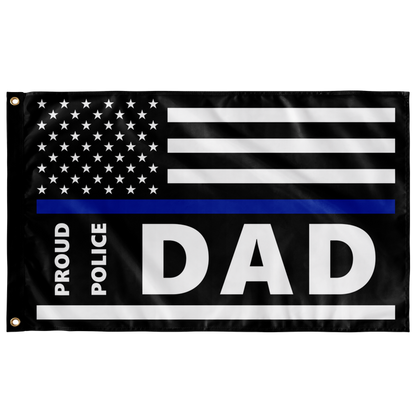 Proud Police Dad - Thin Blue Line Flag