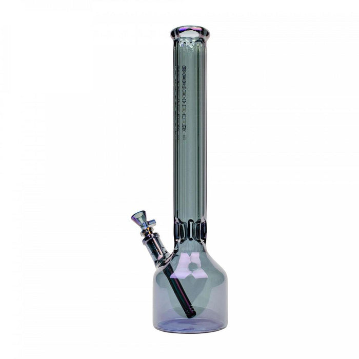 Hexagonal Canteen Base Bong: Red Eye Tek 18 Inch, Unique Shape, Durable Glass, Large Capacity, Stable Design