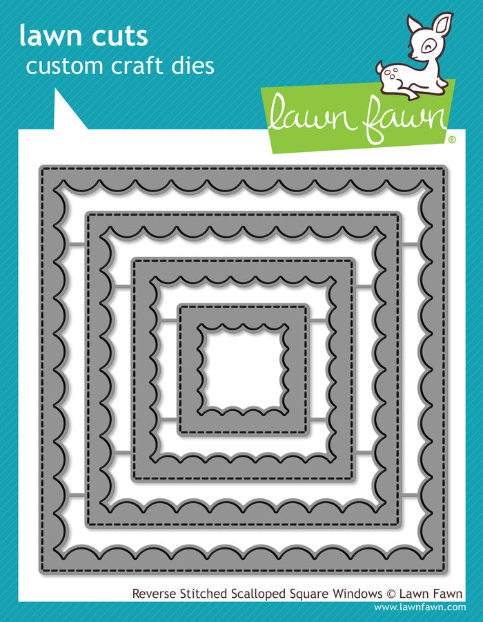 reverse stitched scalloped square windows