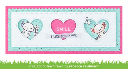 scalloped slimline with hearts: landscape