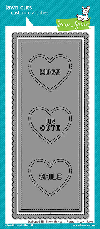 scalloped slimline with hearts: portrait