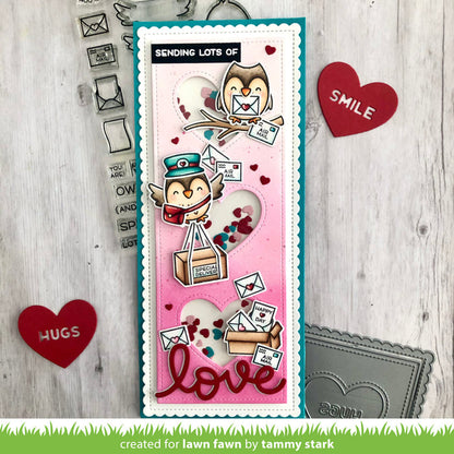 scalloped slimline with hearts: portrait