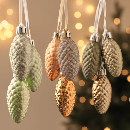 Set of 3 Pinecone Christmas Tree Decorations