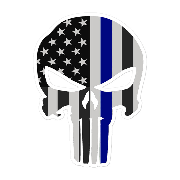 Skull Thin Blue Line Sticker - MM1