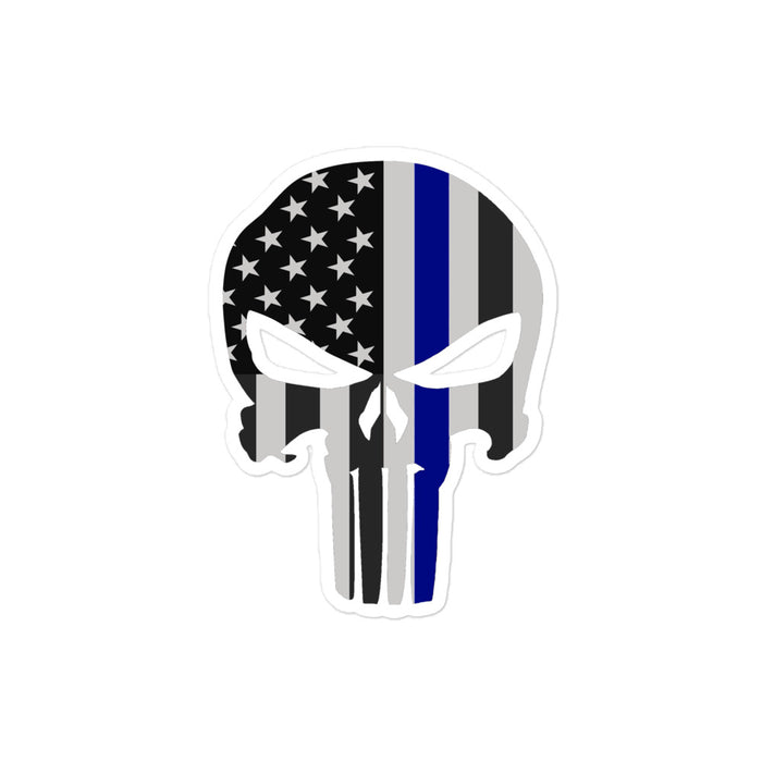 Skull Thin Blue Line Sticker - MM1