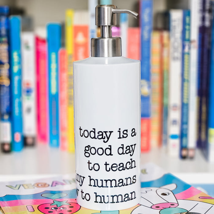 Teaching Tiny Humans Soap Dispenser, Hand Santizer Pump for Preschool Teacher End of Year Gift, Gift for Kindergarten Teacher for Classroom Salt and Sparkle
