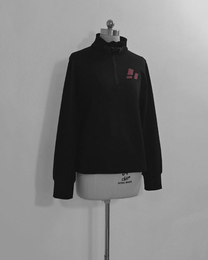 Techwear Black Stand Collar Spring/Autumn Top
