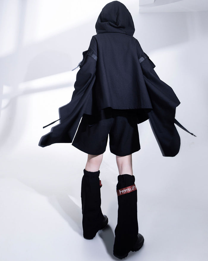 Techwear Post-Apocalyptic Black Cardigan