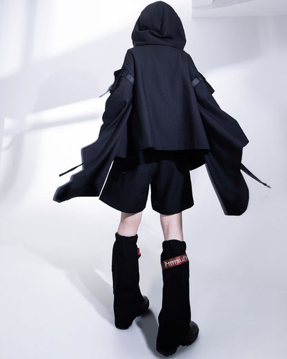 Techwear Post-Apocalyptic Black Cardigan